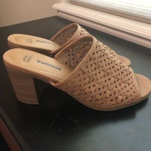Tan wedges with 2in wedge heel